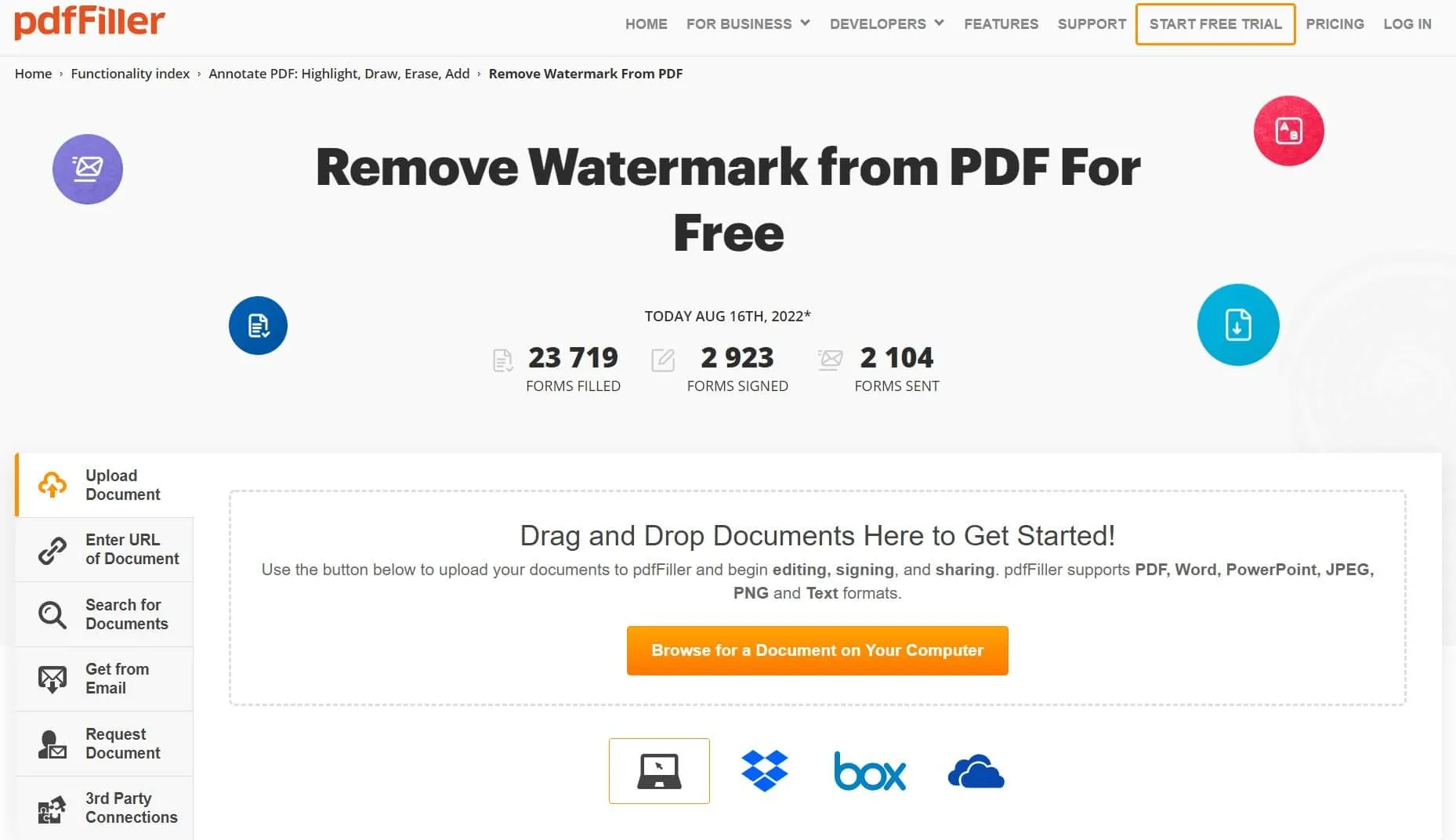  PDFfiller watermark remover