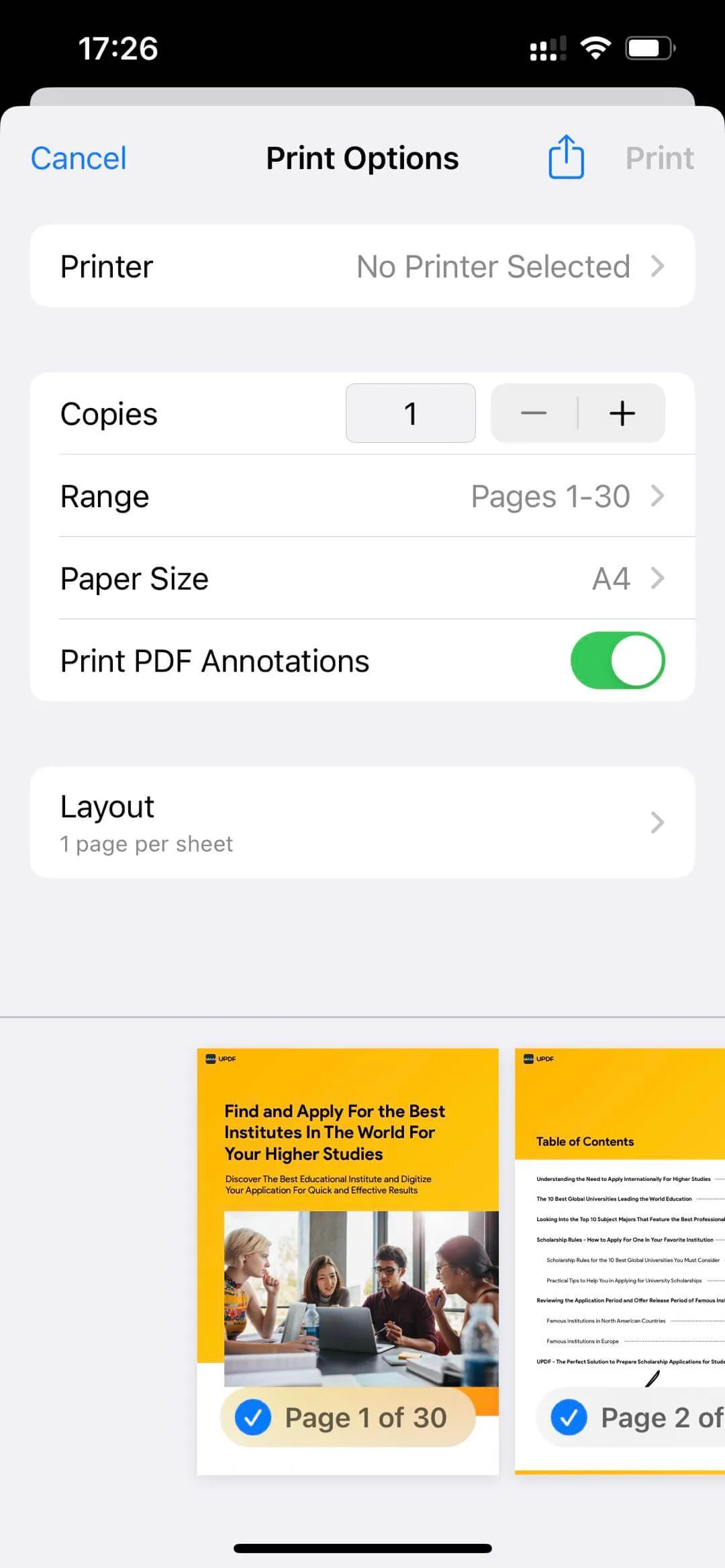 iphone pdf 印刷