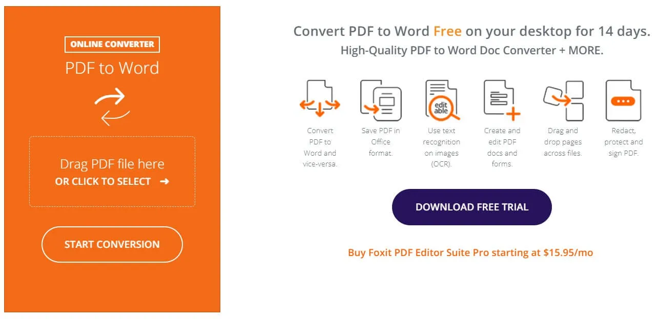 PDF Word 変換ソフトFoxit