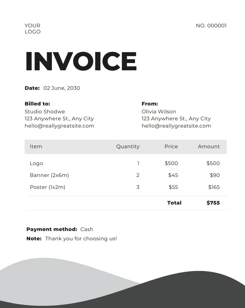 free invoice template for editing