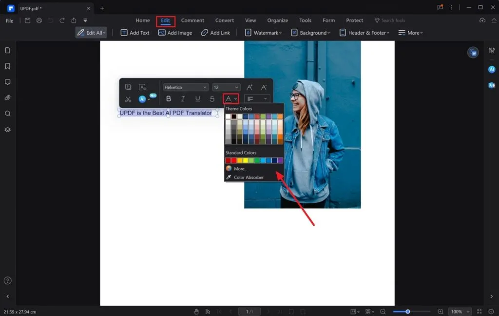 Use PDFelement PDF Color Editor to change background color