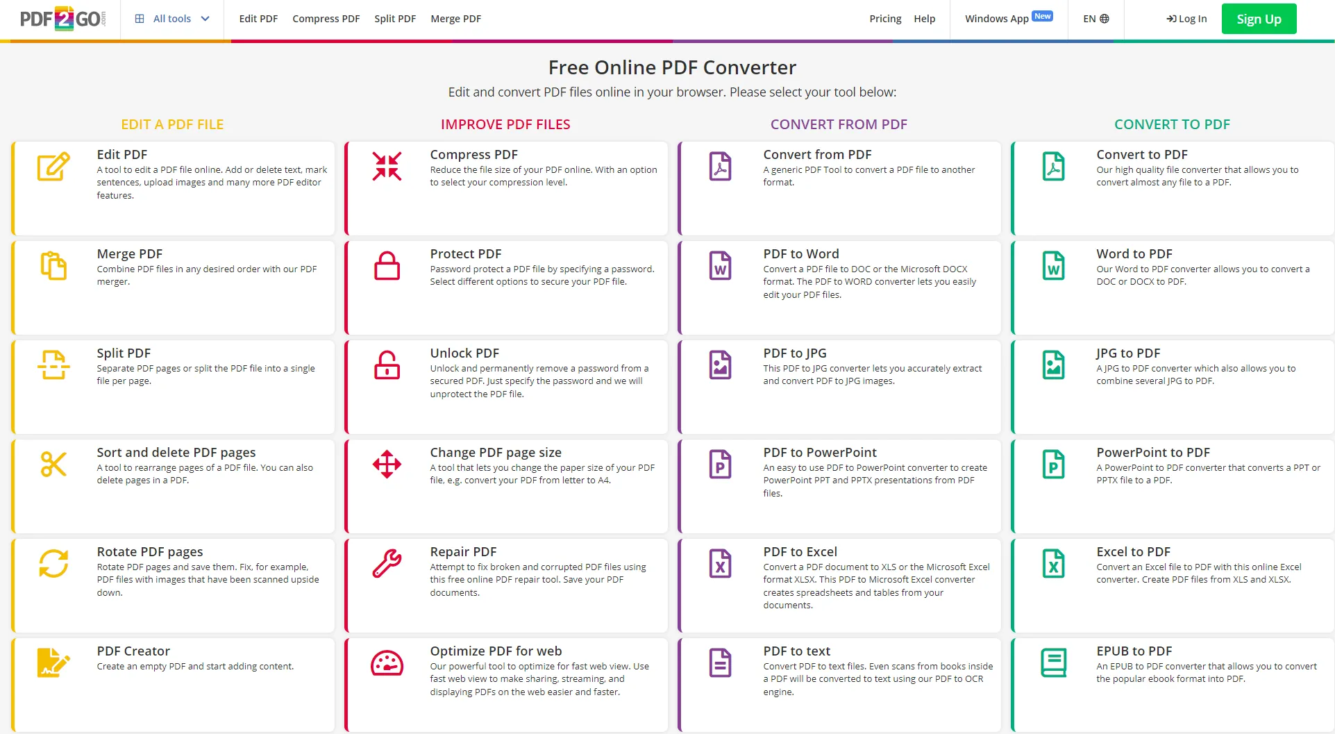 online pdf editor free without watermark pdf2go