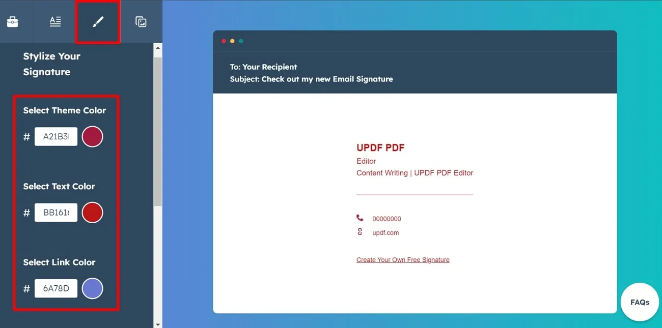 design the edited email signature email signature generator