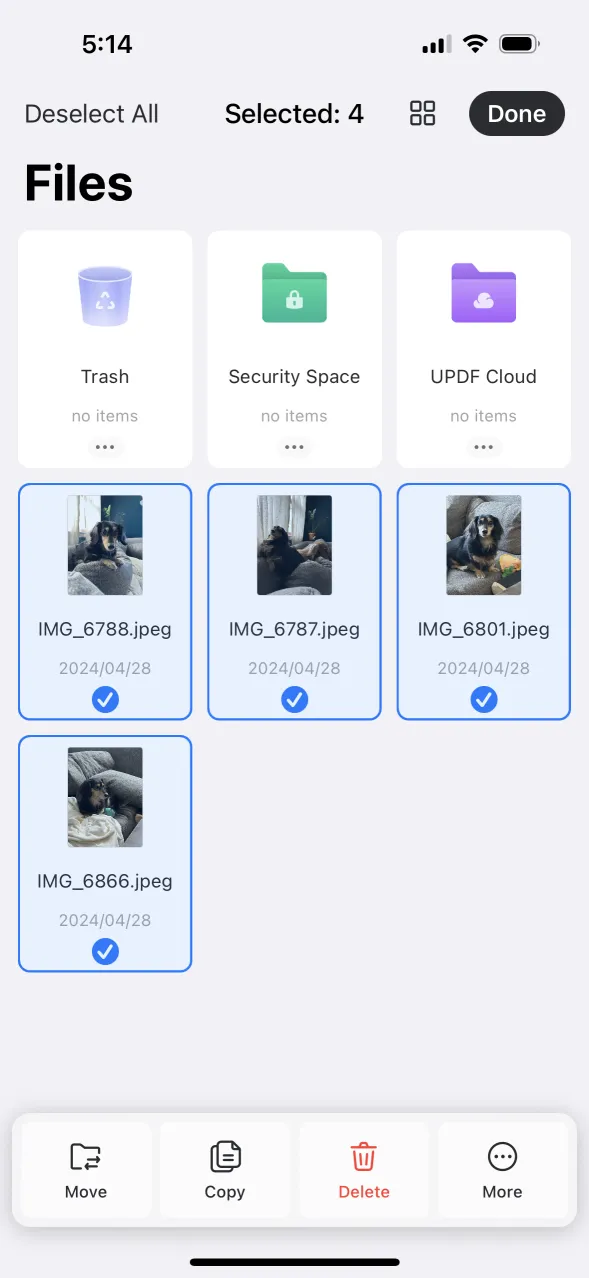 Select all screenshot in UPDF