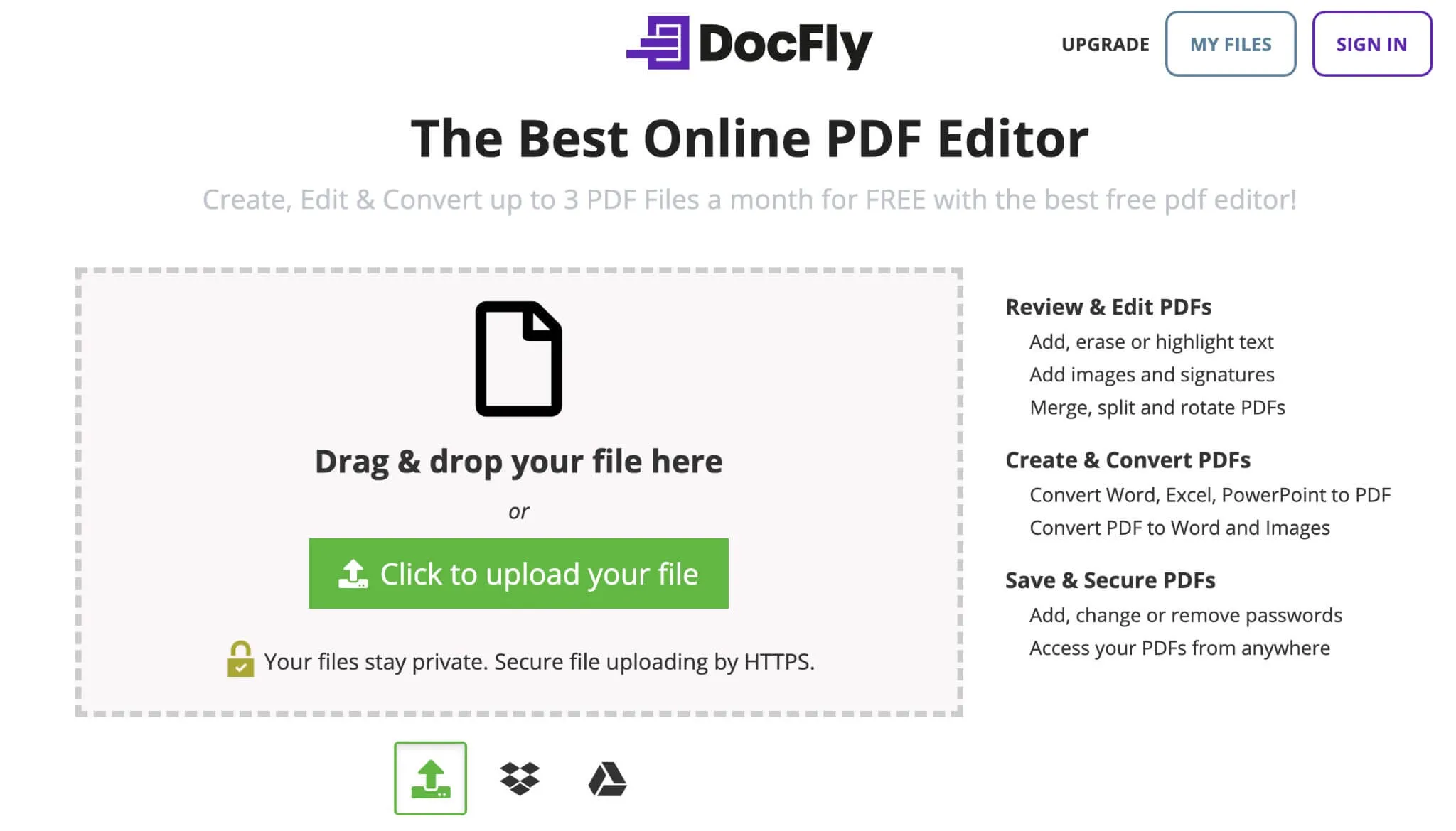 docfly free pdf editor online application