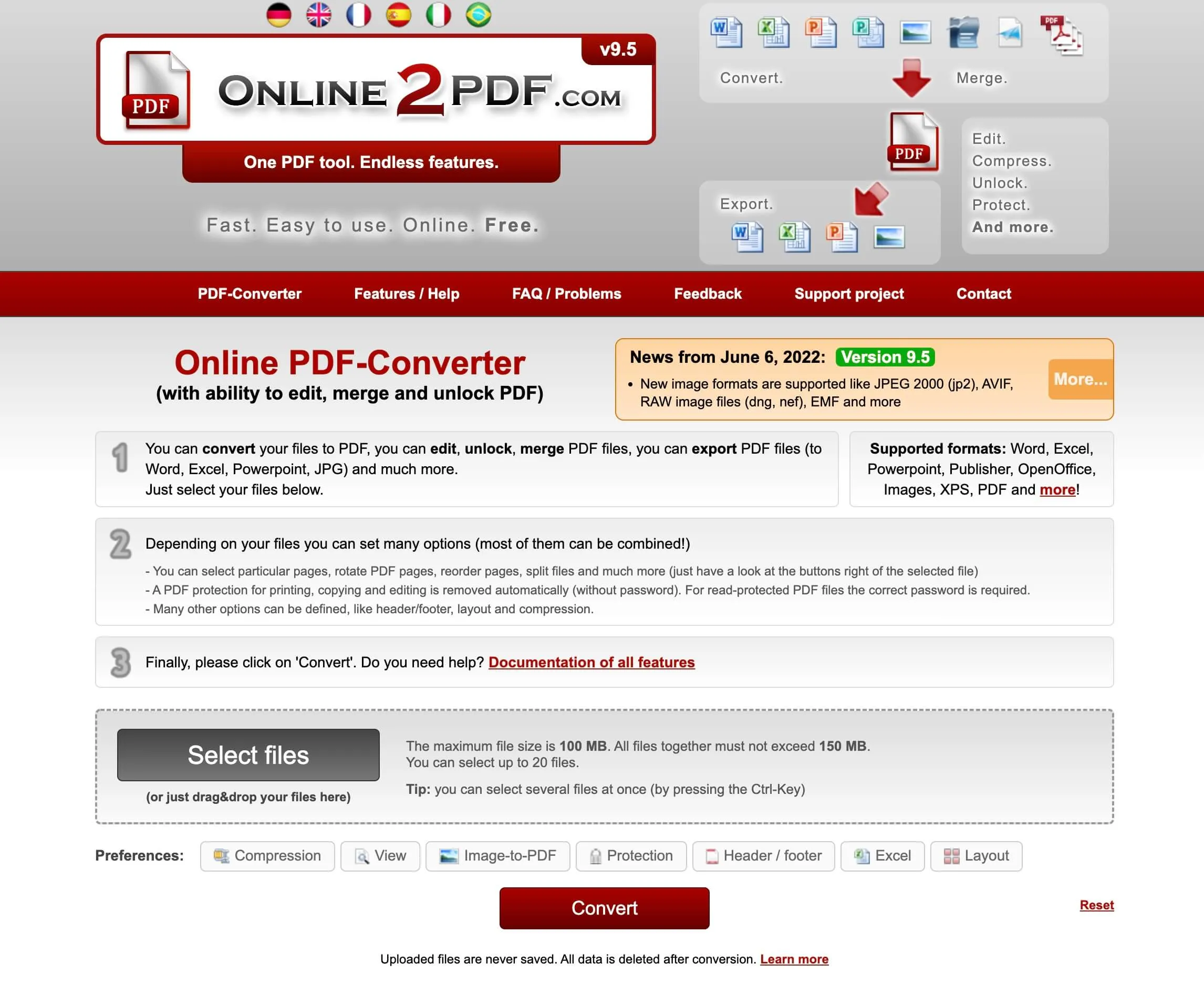 online2pdf pdf to word interface