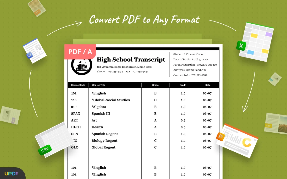 convert pdf with updf