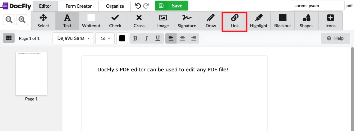 DocFly PDF link editor