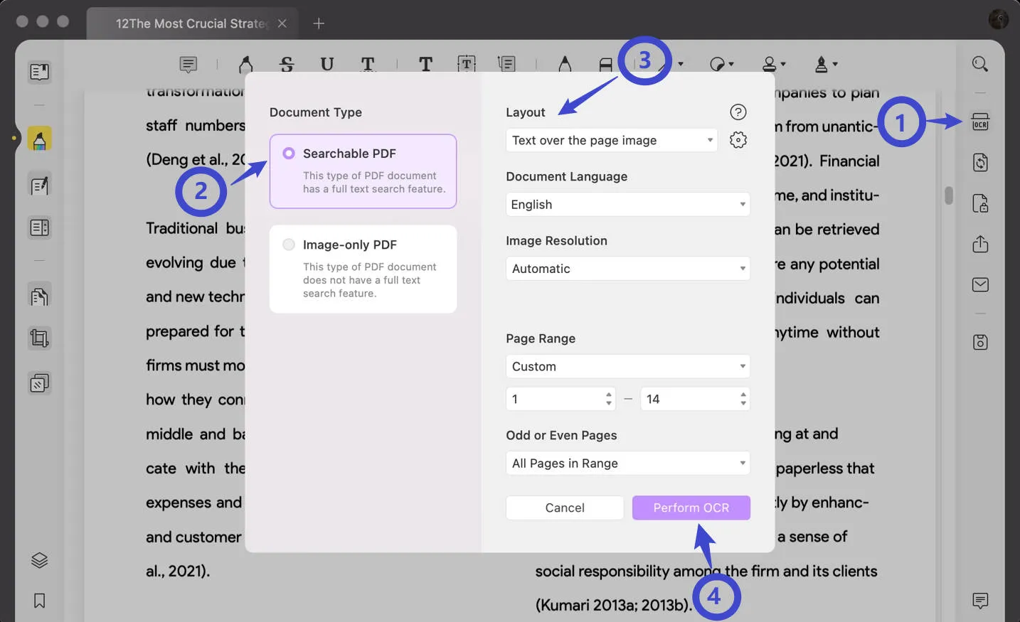how to search words on a pdf mac perform ocr