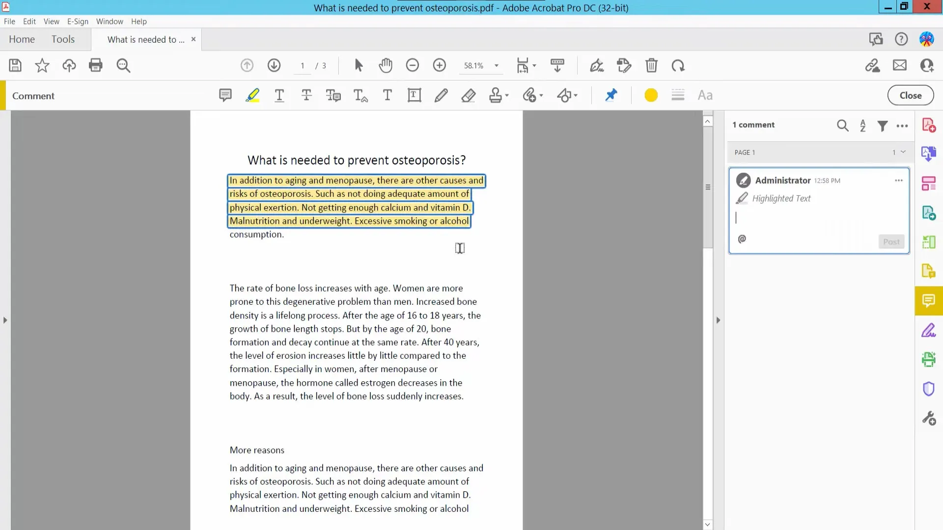 highlight text in pdf in adobe acrobat