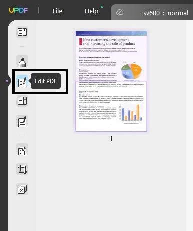 The Edit PDF Tab inUPDF