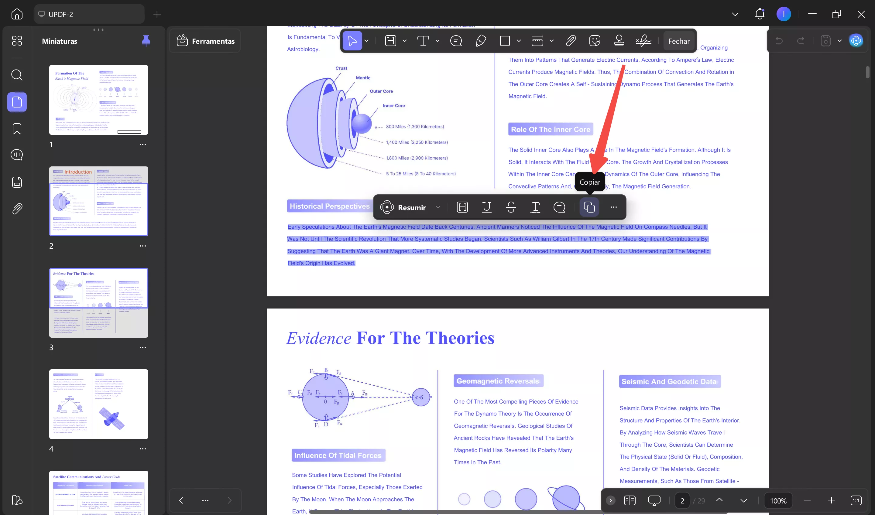 copiar textos no pdf com updf