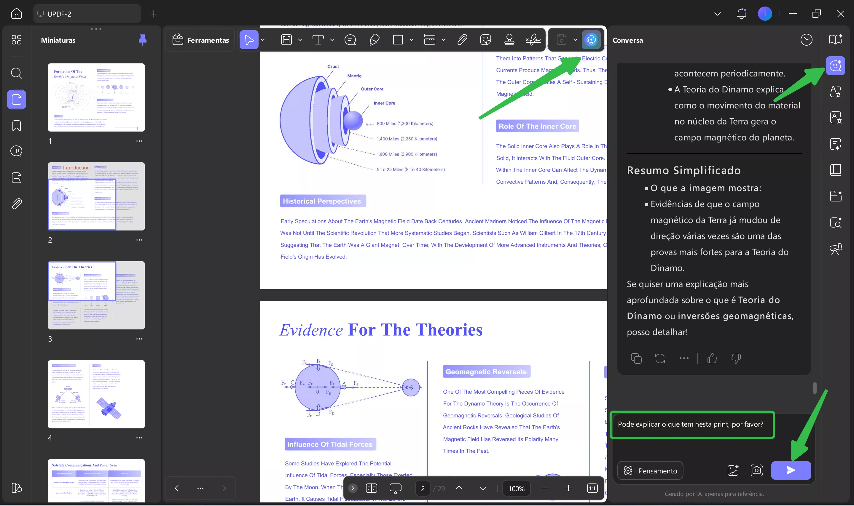 explicar o termo ou frase desejada na updf ai