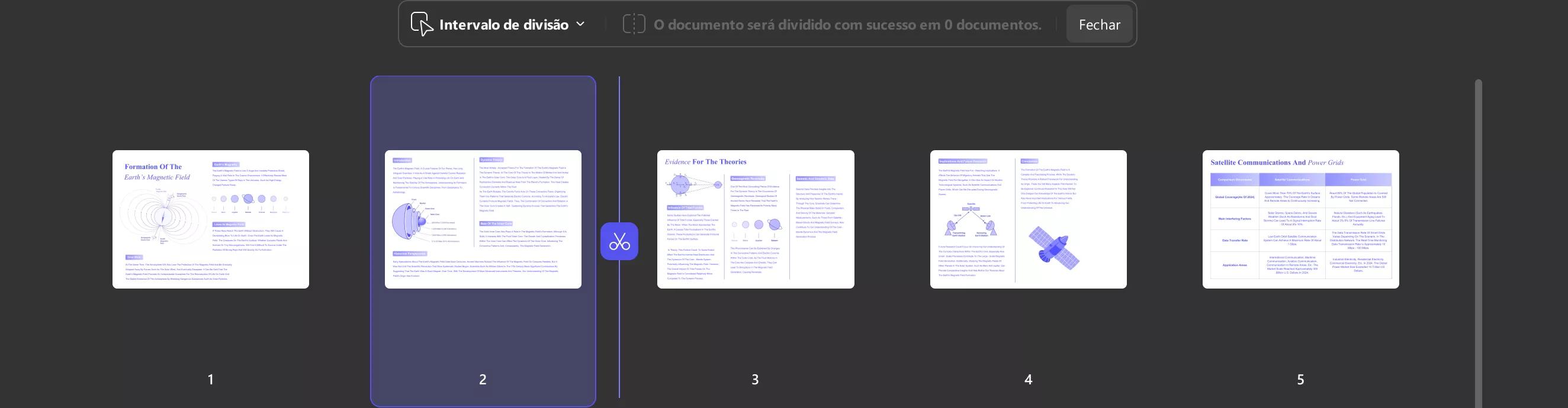 dividir em intervalo personalizado updf windows