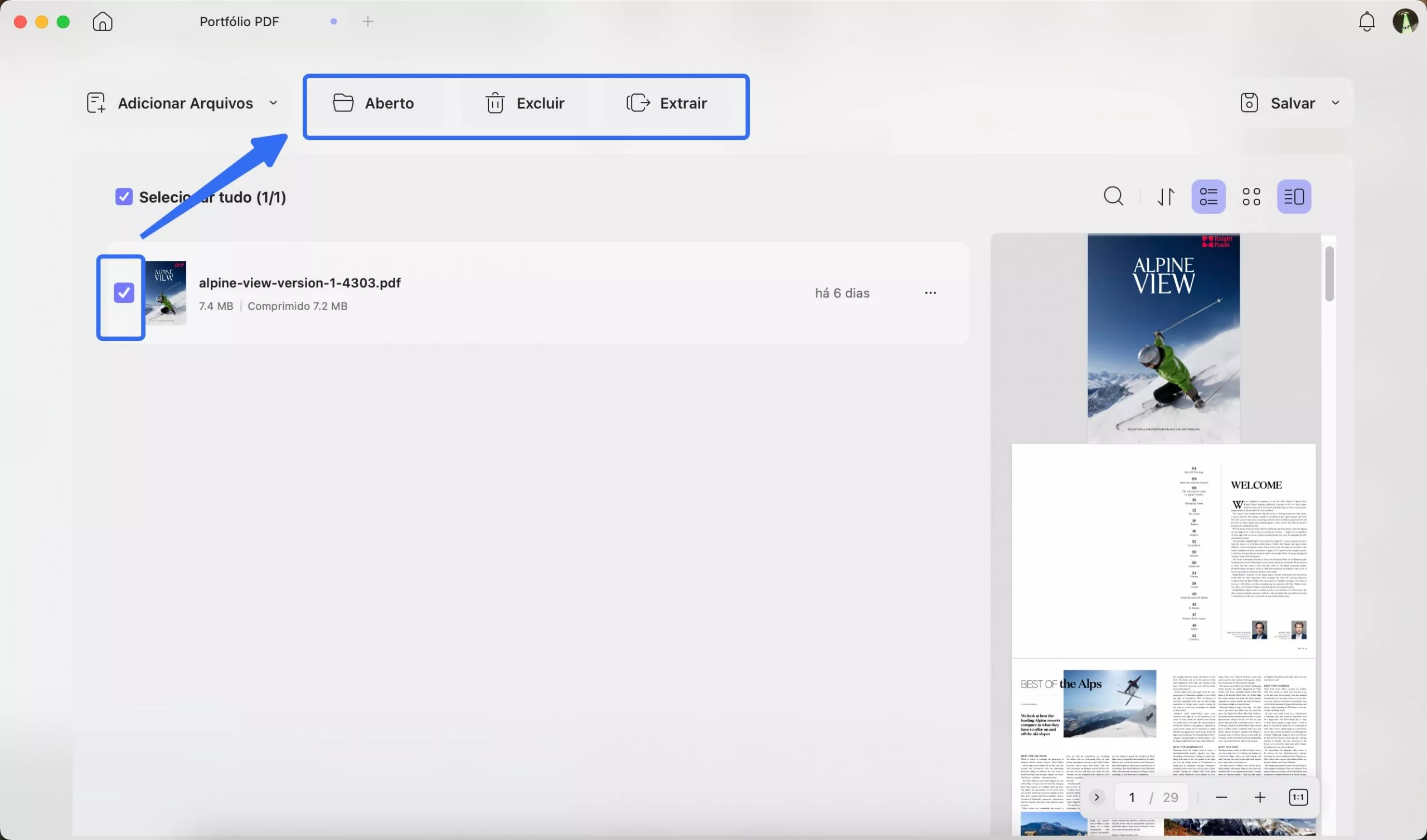 adicione arquivos ao portfólio