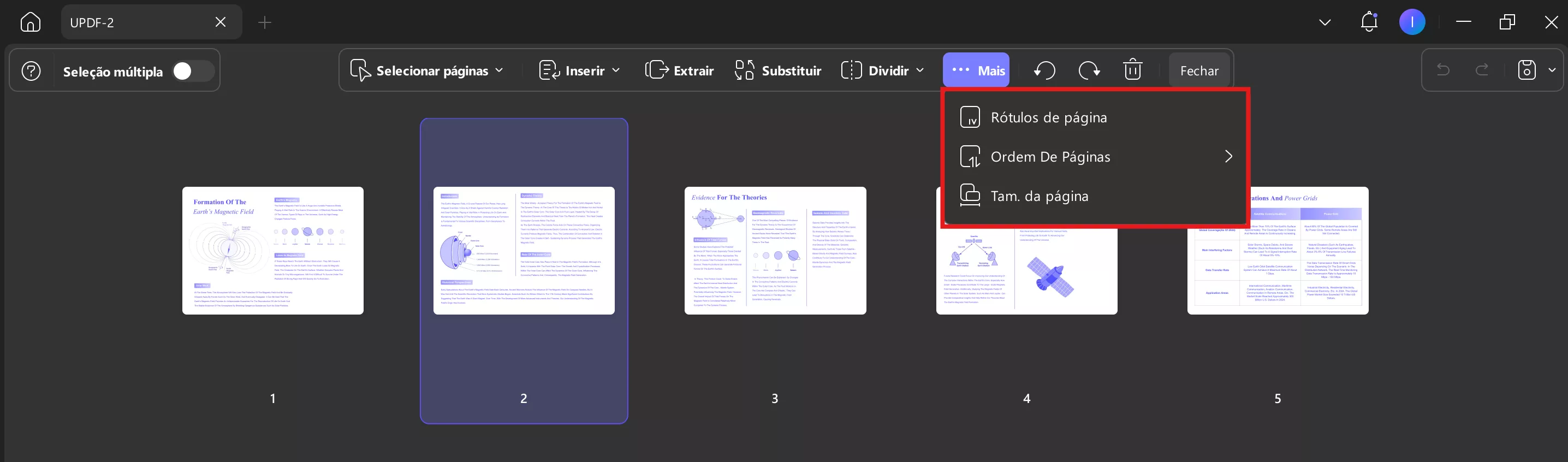 acessar mais opções updf windows
