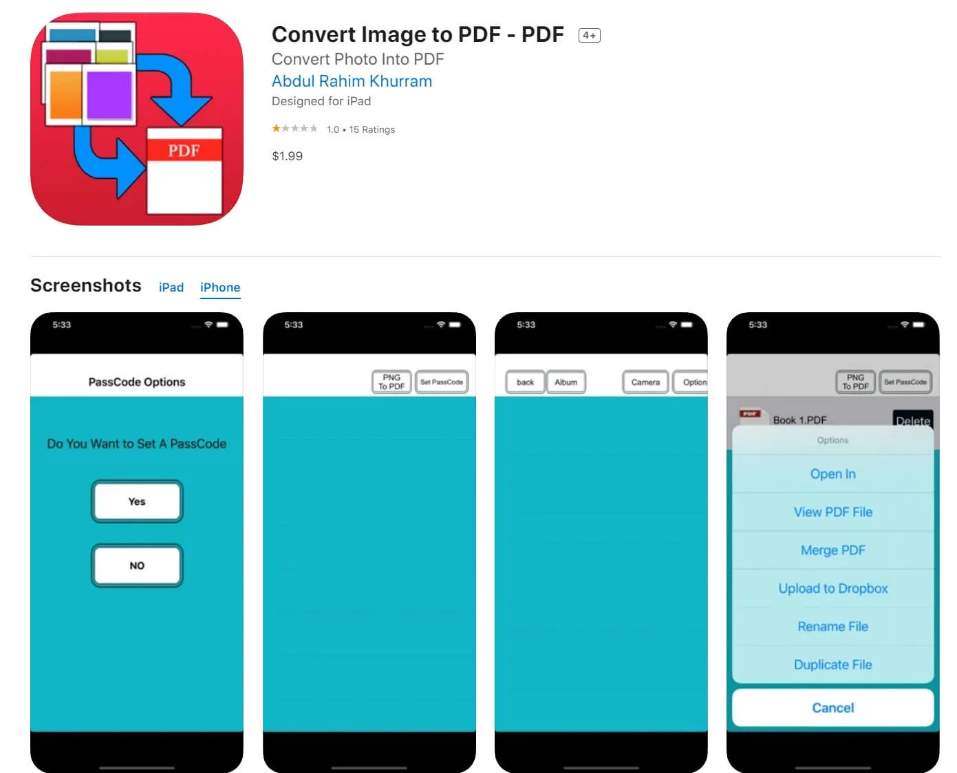 App Foto in PDF