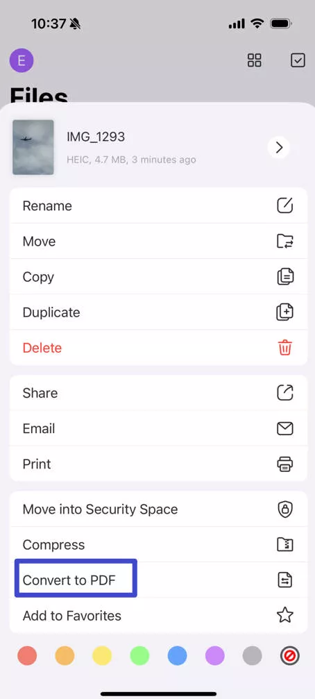 how to create pdf on iphone from photo