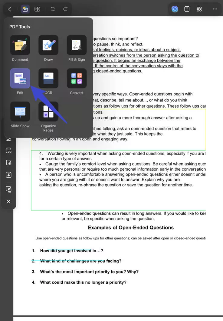 add text to new document in ipad