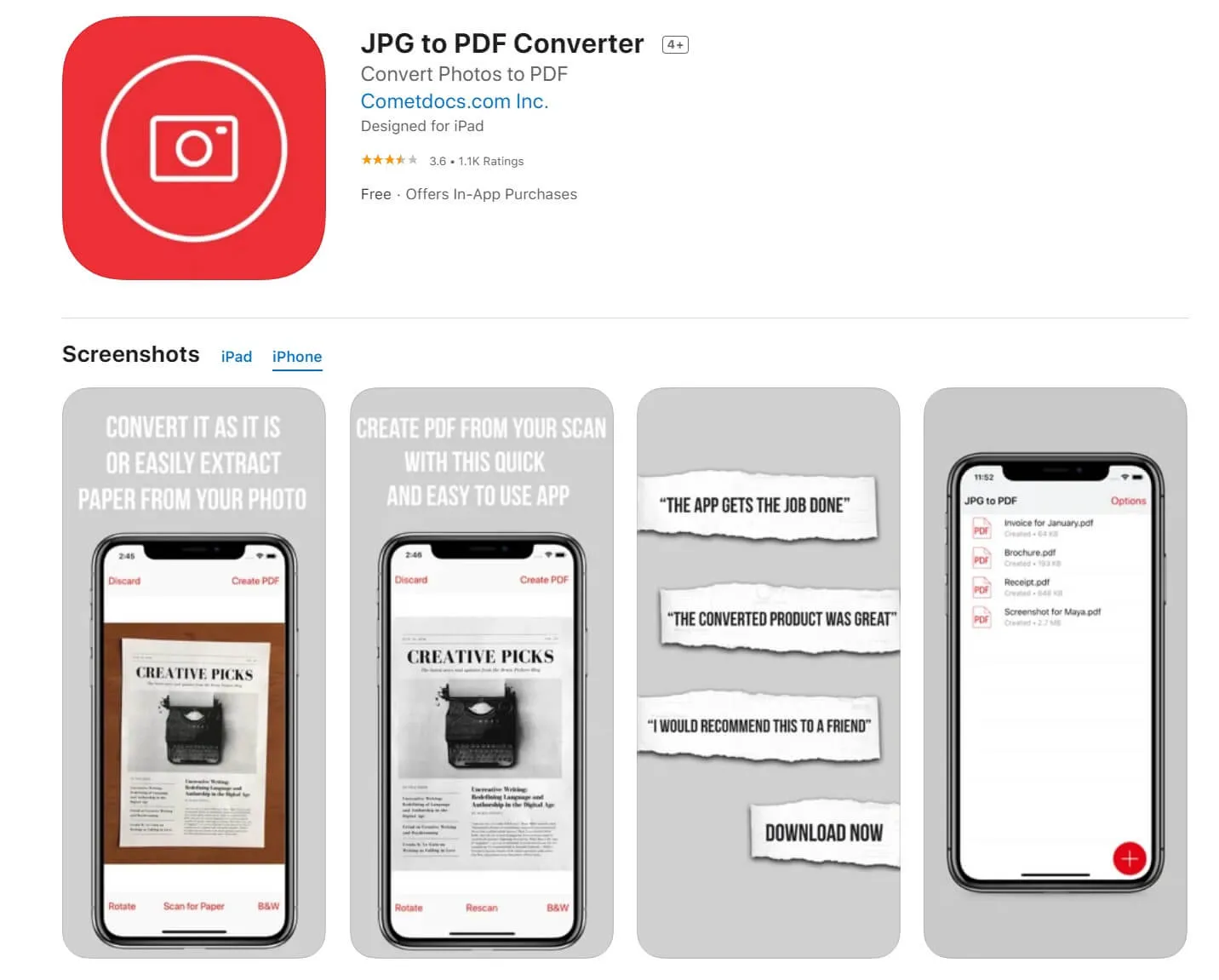 App, die Fotos in PDF umwandelt