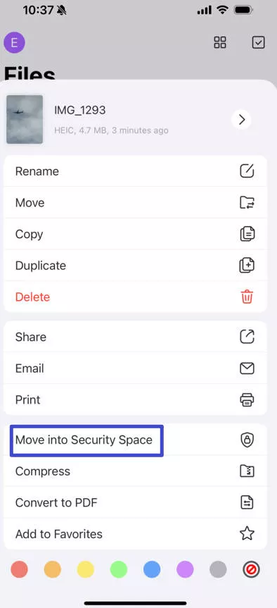 move into security space