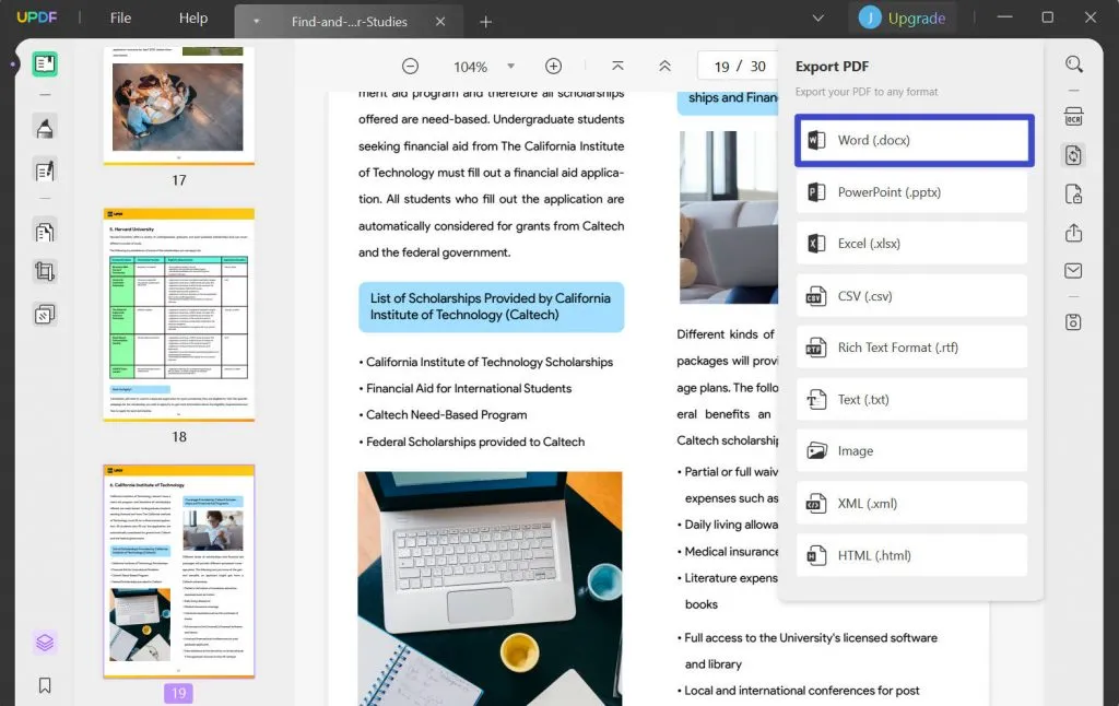 choosing word format