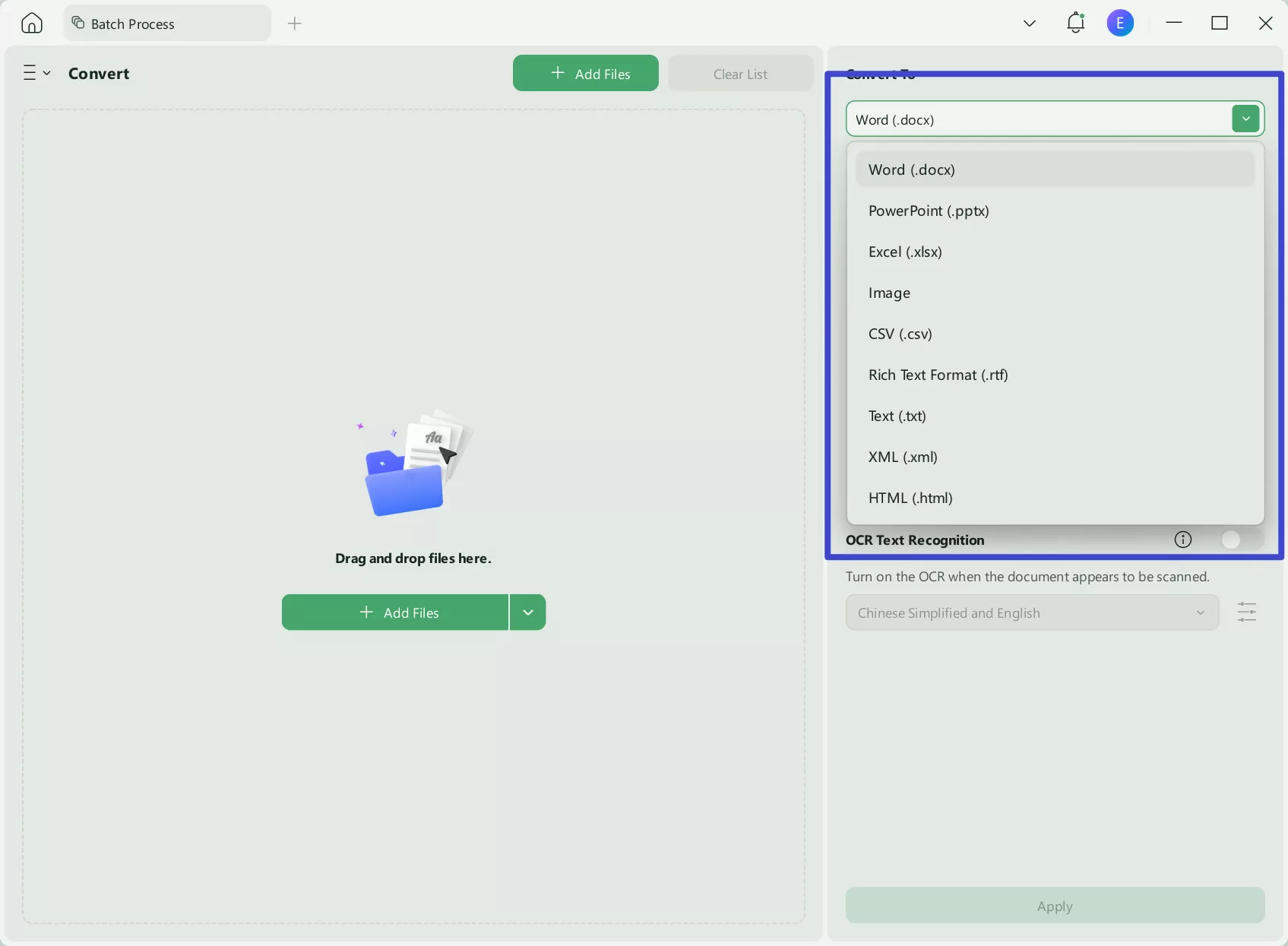 UPDF batch convert PDF to Word