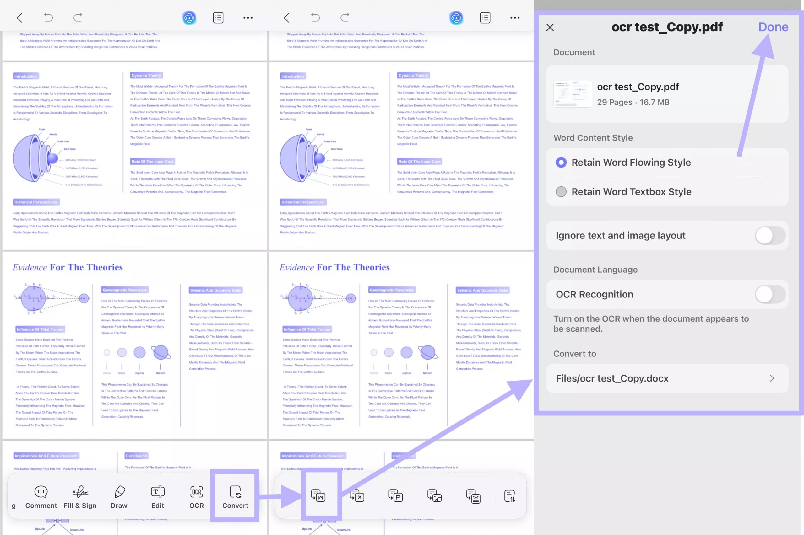 convert to word on phone