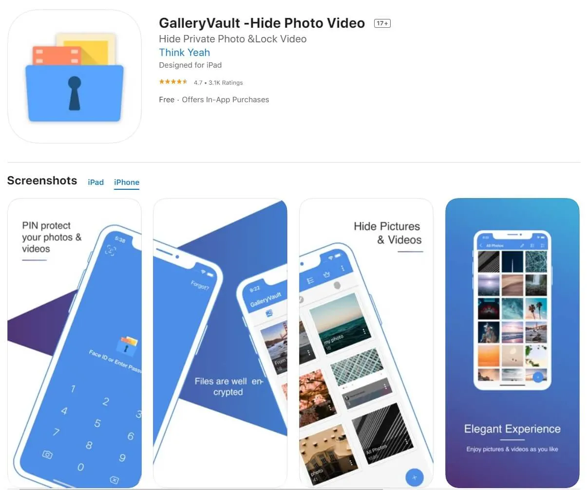 iPhone Bilder verstecken - Gallery Vault