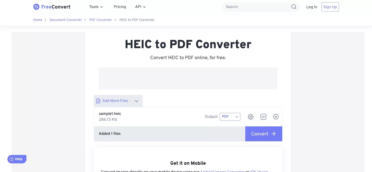 freeconverter main conversion interface