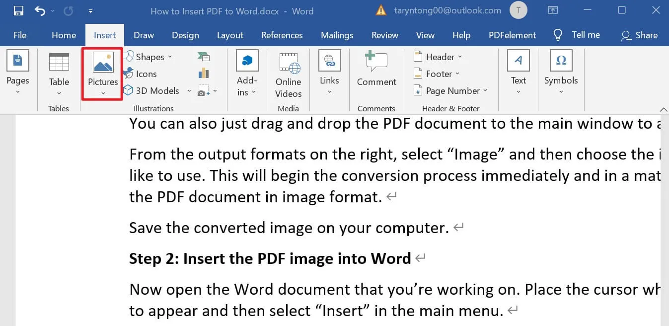 PDF in Word einfügen