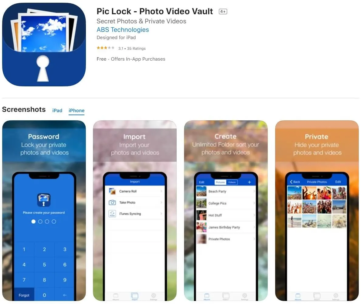 aplicación de bloqueo de fotos para iphone