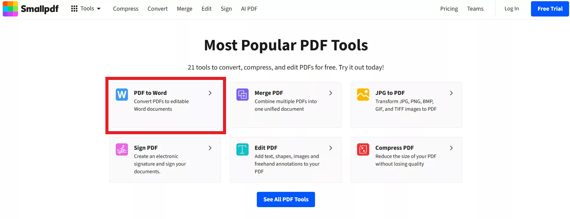 Smallpdf PDF to Word