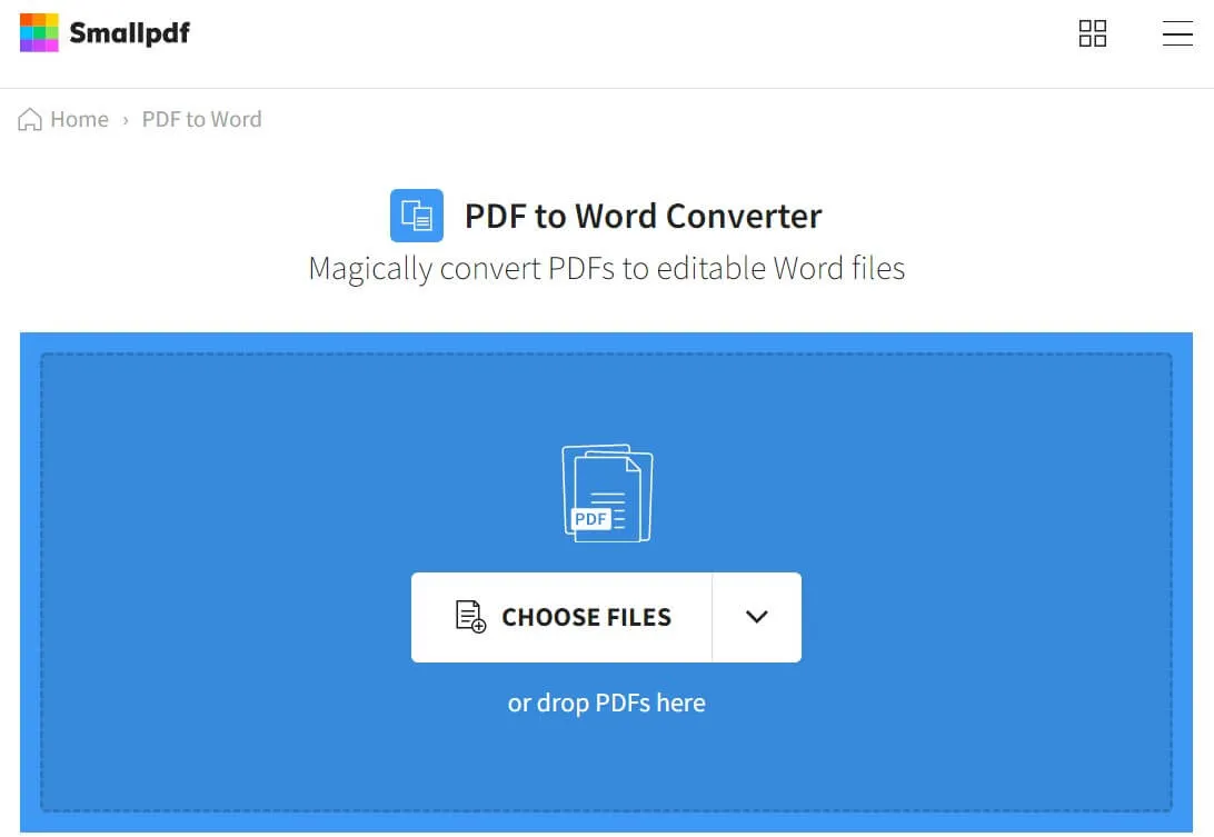 smallpdf pdf to word online ocr