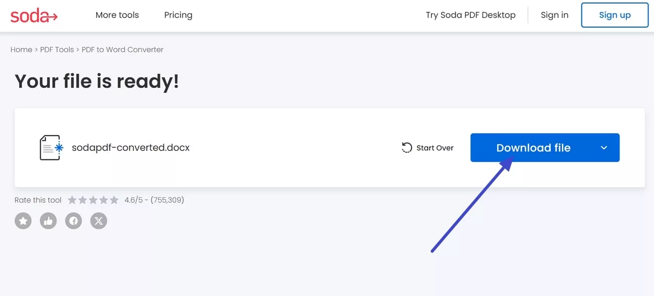 convert to word soda pdf