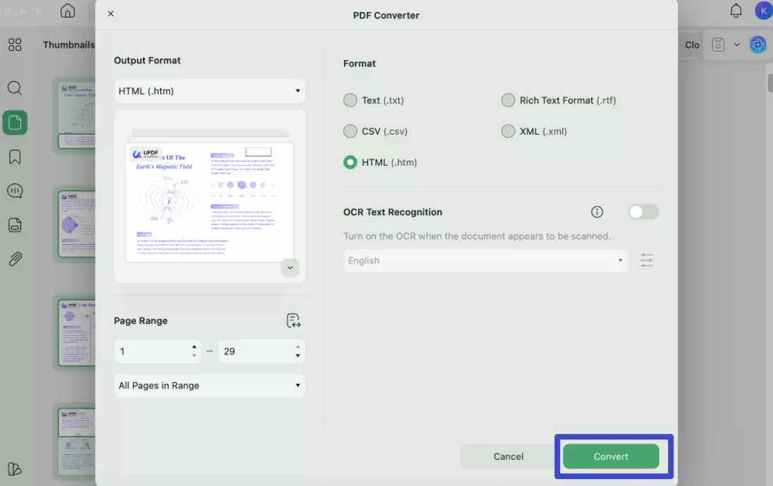 convert pdf to html on mac
