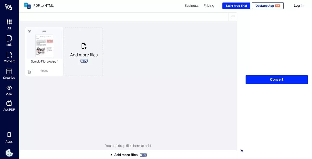 xodo pdf to html