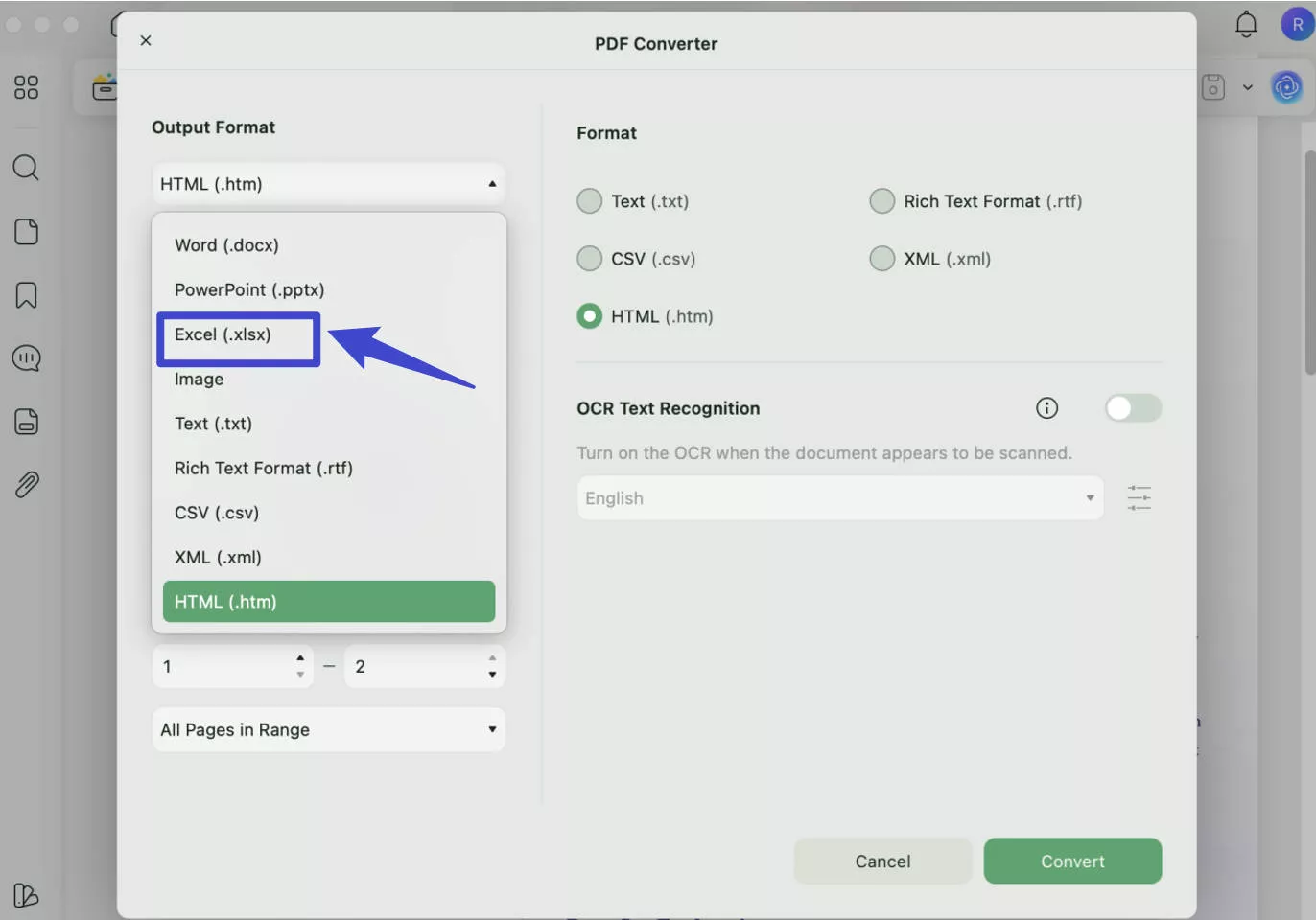mac pdf to excel