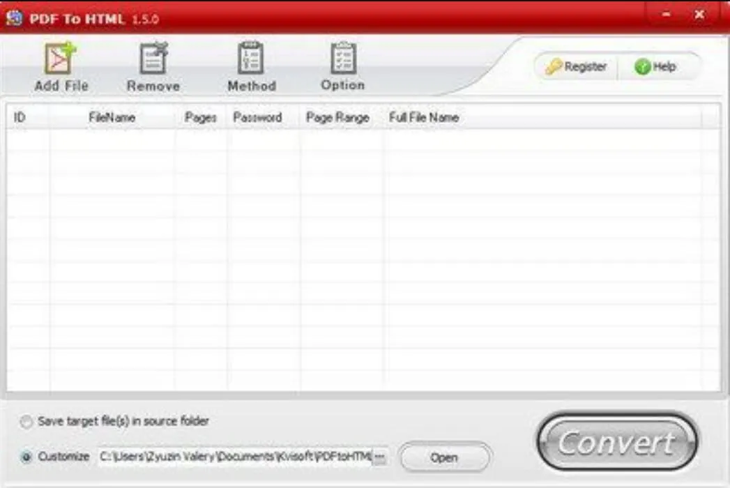 Kvisoft PDF to HTML 無料のコンバーター