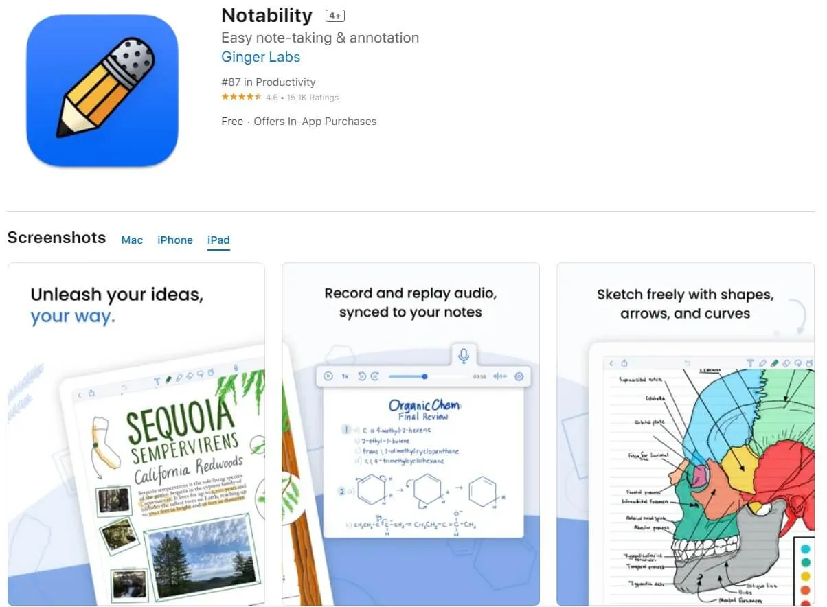 PDF-Notizen App - Notability