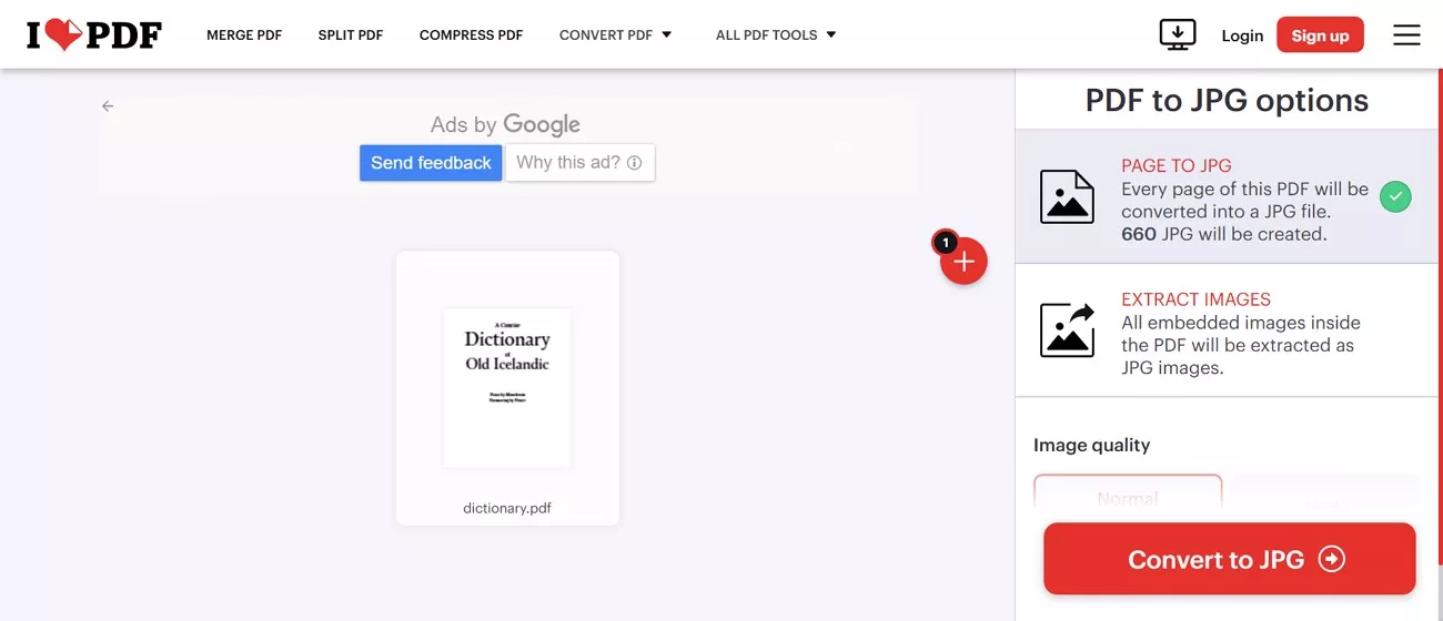 ilovepdf pdf to image conversion