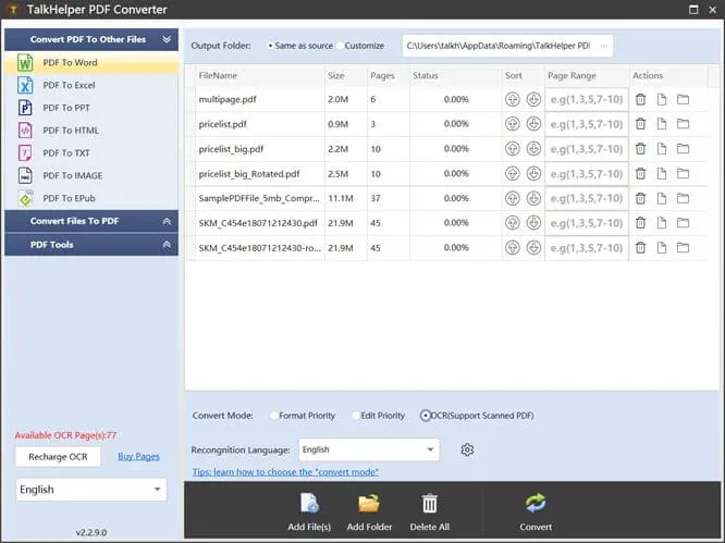 exportar pdf a excel con el convertidor de pdf talkelper