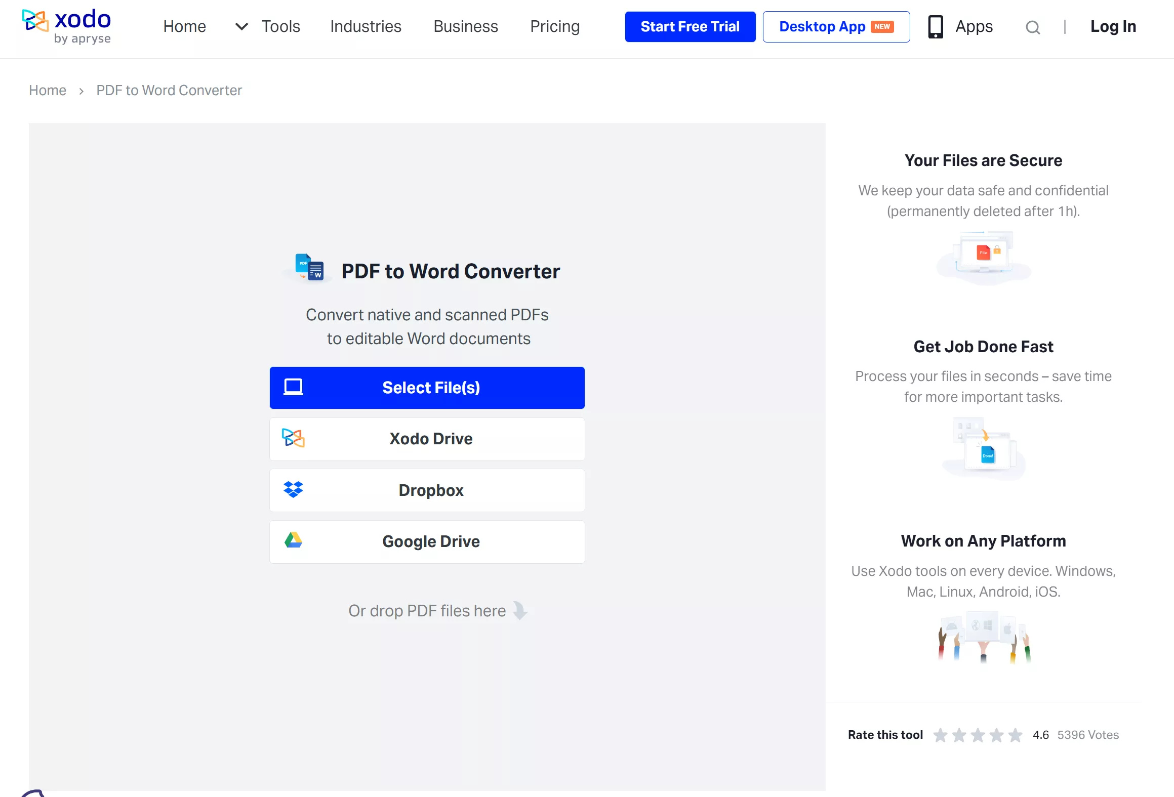 Xodo pdf to word
