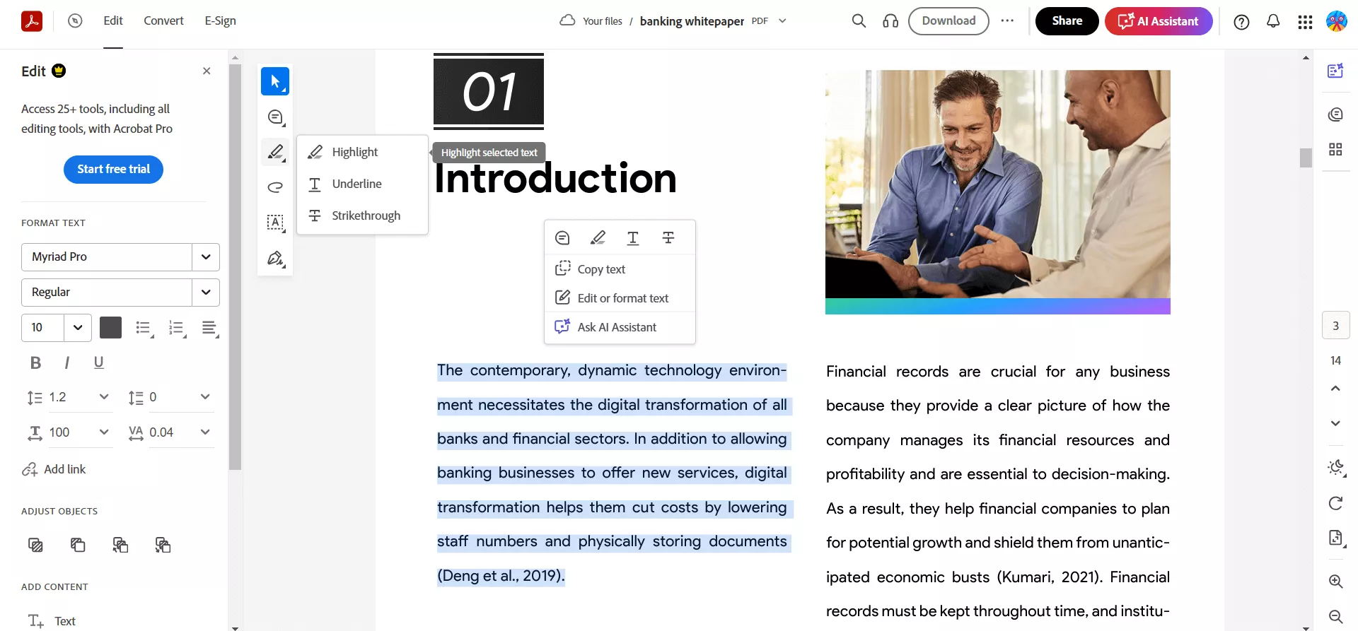 Edit PDF with Adobe PDF Editor Online