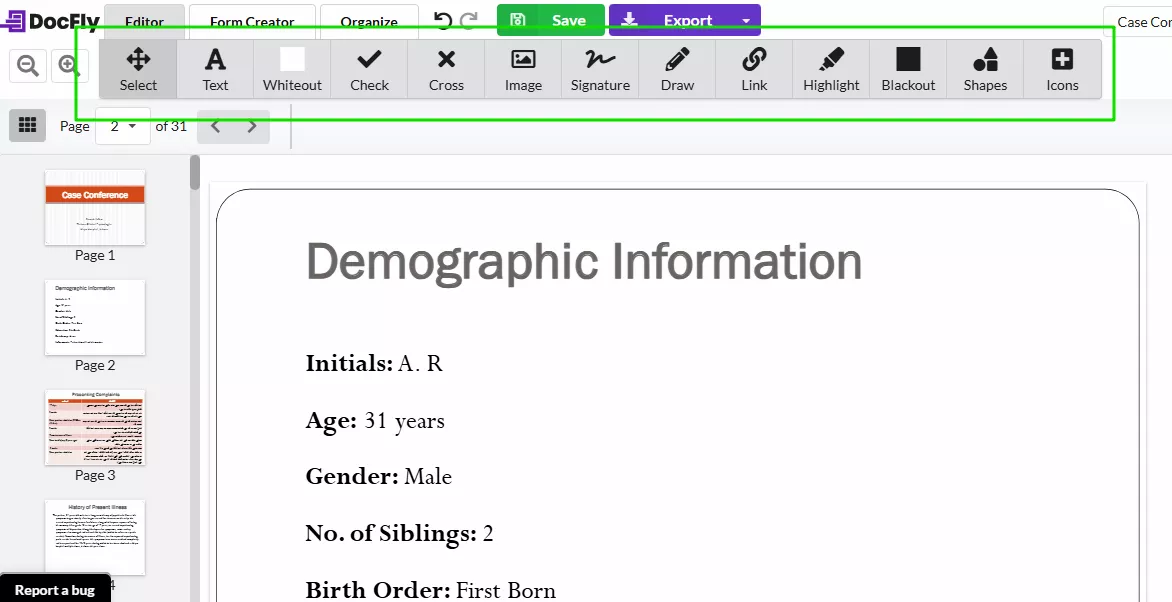 edit your pdf with different tools docfly