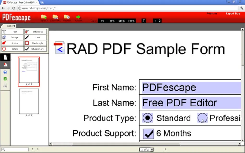 pdfescape online pdf editor