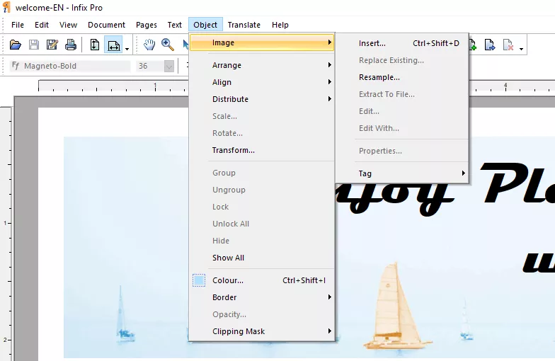 alterar imagens no infix pdf editor