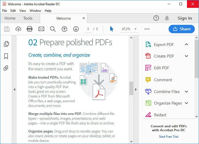 lettore pdf open source Adobe Reader