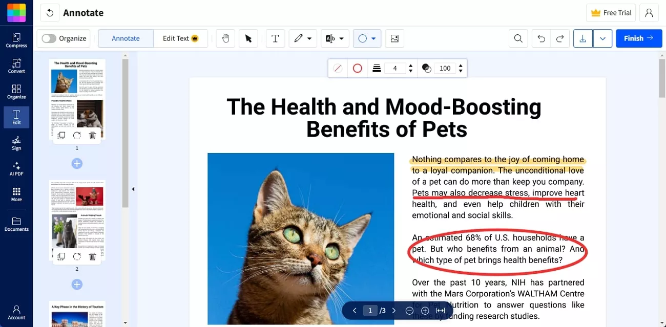 PDFにオンラインで注釈を付ける smallpdf