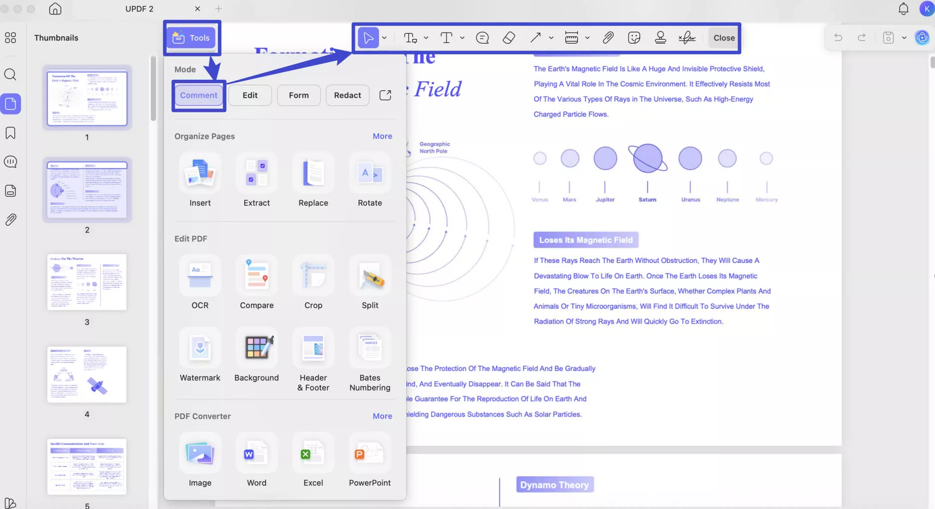 insert comment in pdf comment button